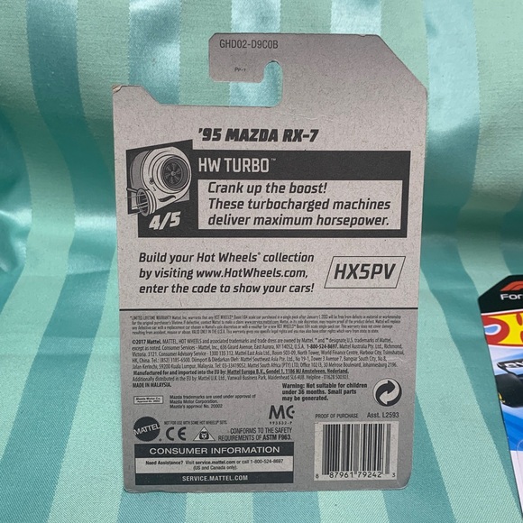 ERROR CAR 95 Mazda RX-7 orange Hot Wheels - Picture 11 of 11